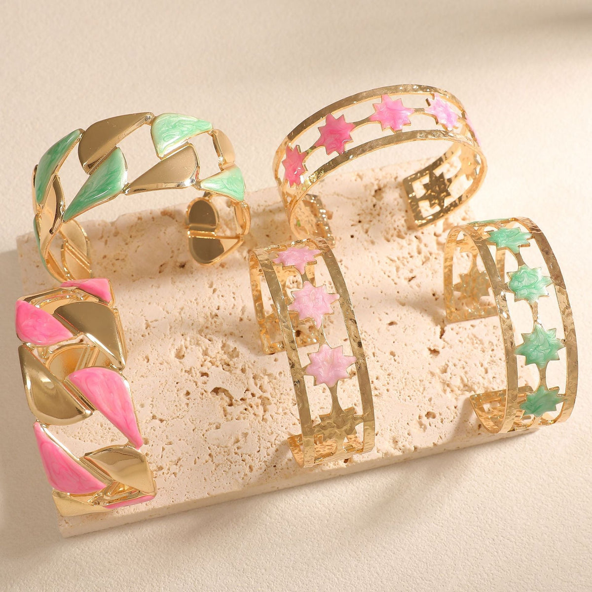 Women's Open Bangle with Elegant Leaf Design