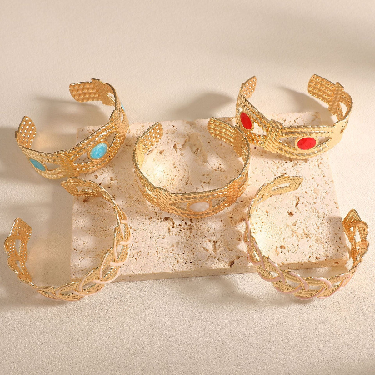 Women Open Bangle with Artistic Braiding Pattern