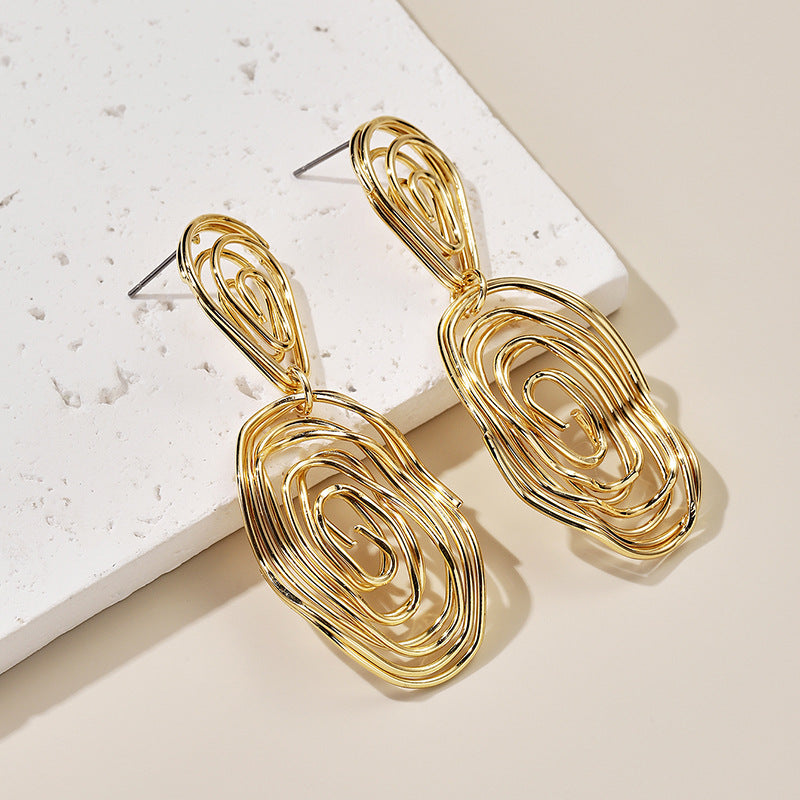 Women's Hanging Earrings in Artful Wire Design