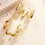 Women's Drop Earrings with Wavy Design