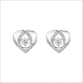 Women's earrings in elegant heart design with sparkling zirconia