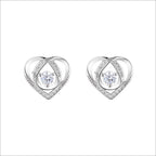 Women's earrings in elegant heart design with sparkling zirconia