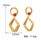 Women's Design Earrings with Geometric Wire Motif