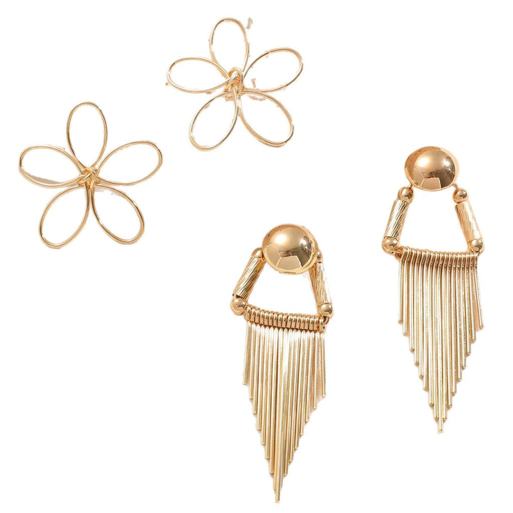 Ladies Hanging Earrings in Artistic Flower Design