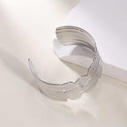 Women's Open Bangle with Elegant Wave Design