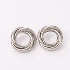 Women's Hanging Earrings with Elegant, Curved Ring Design