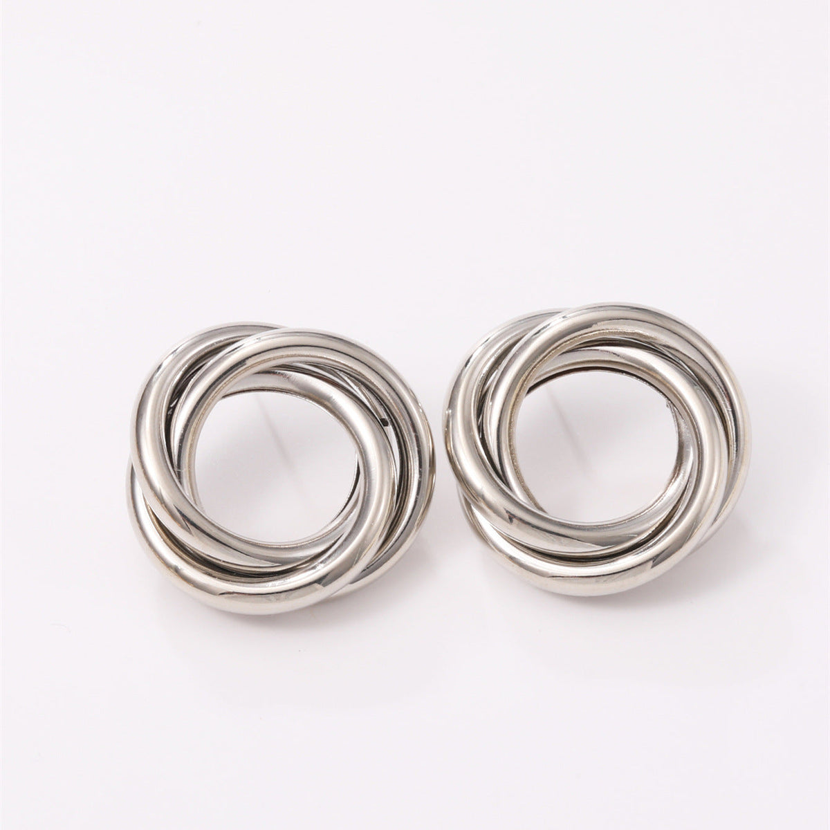 Women's Hanging Earrings with Elegant, Curved Ring Design