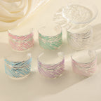 Ladies Open Cuff Bracelet in Tropical Leaf Design