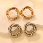 Women's Hanging Earrings with Elegant, Curved Ring Design