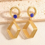 Women's Design Earrings with Geometric Wire Motif
