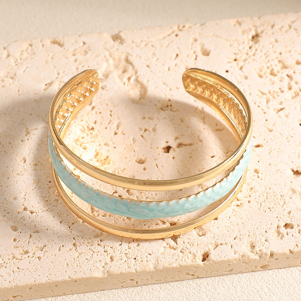 Women Open Bangle with Artistic Relief Design