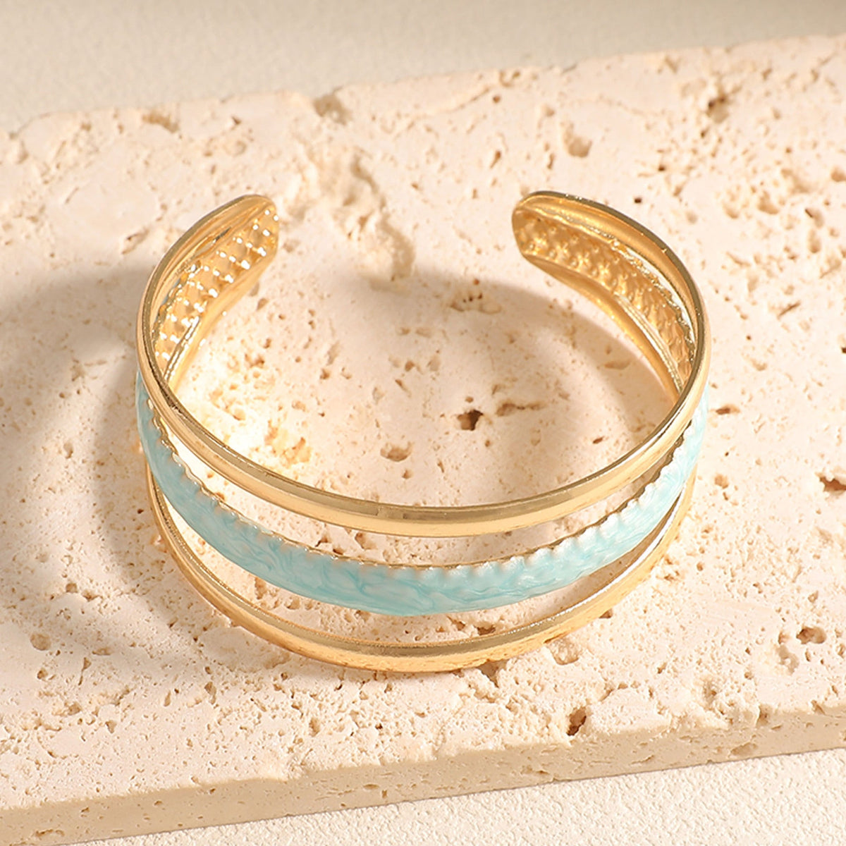 Women Open Bangle with Artistic Relief Design