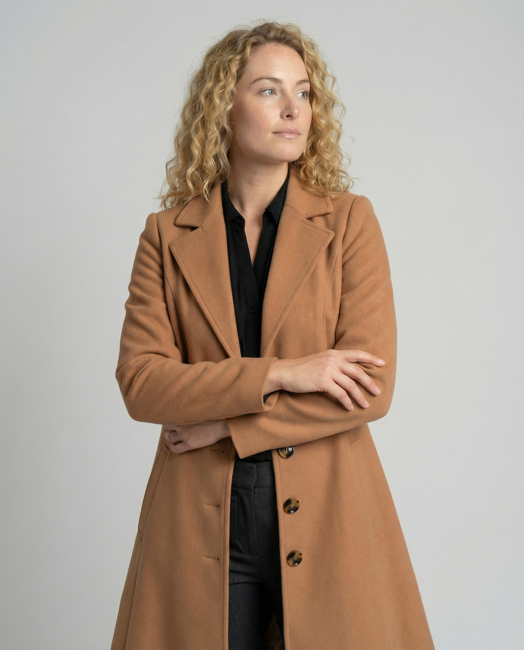 Elegant women's wool coat winter