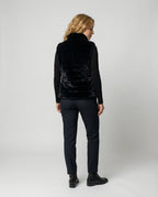 Quilted vest made of faux fur for women
