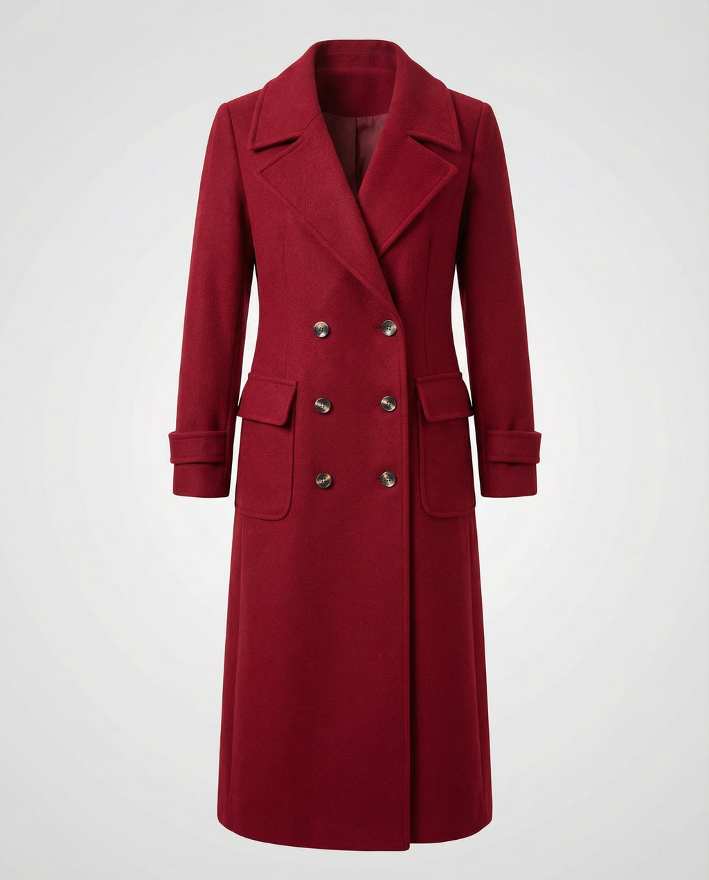 Elegant Double-breasted Wool Coat
