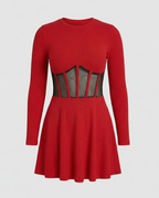 Elegant mini dress with inserts