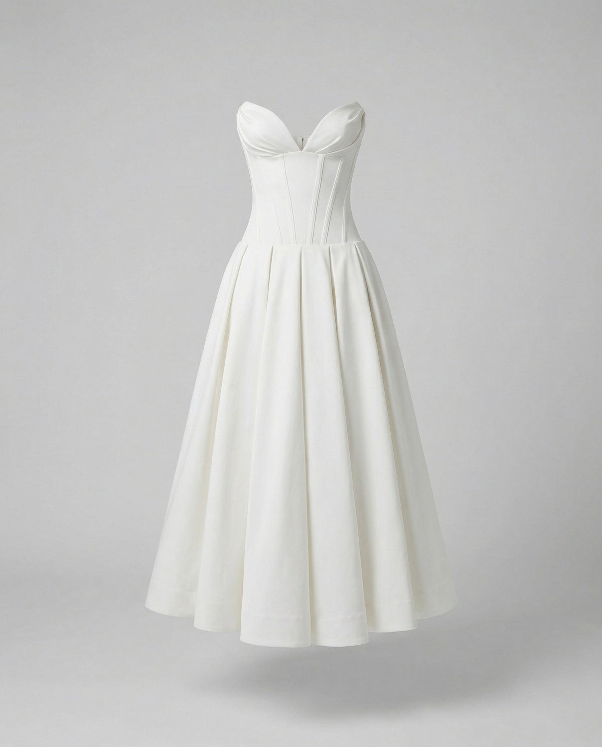 Women's evening dress with deep V-neck and flared skirt - product shot
