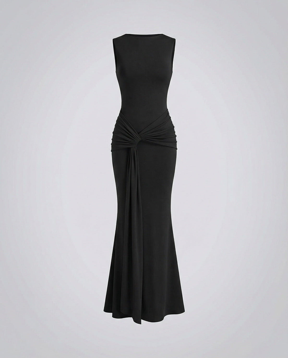 Ladies Elegant Wrap Maxi Dress with High Slit and Sophisticated Draping - product shot