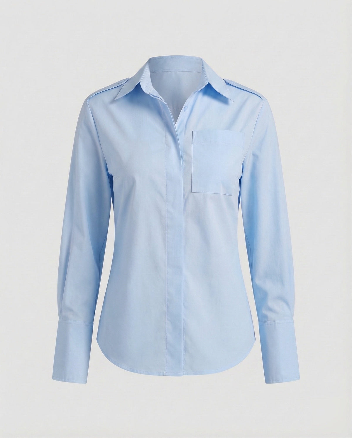 Blouse top women made of poplin with shirt collar - product shot