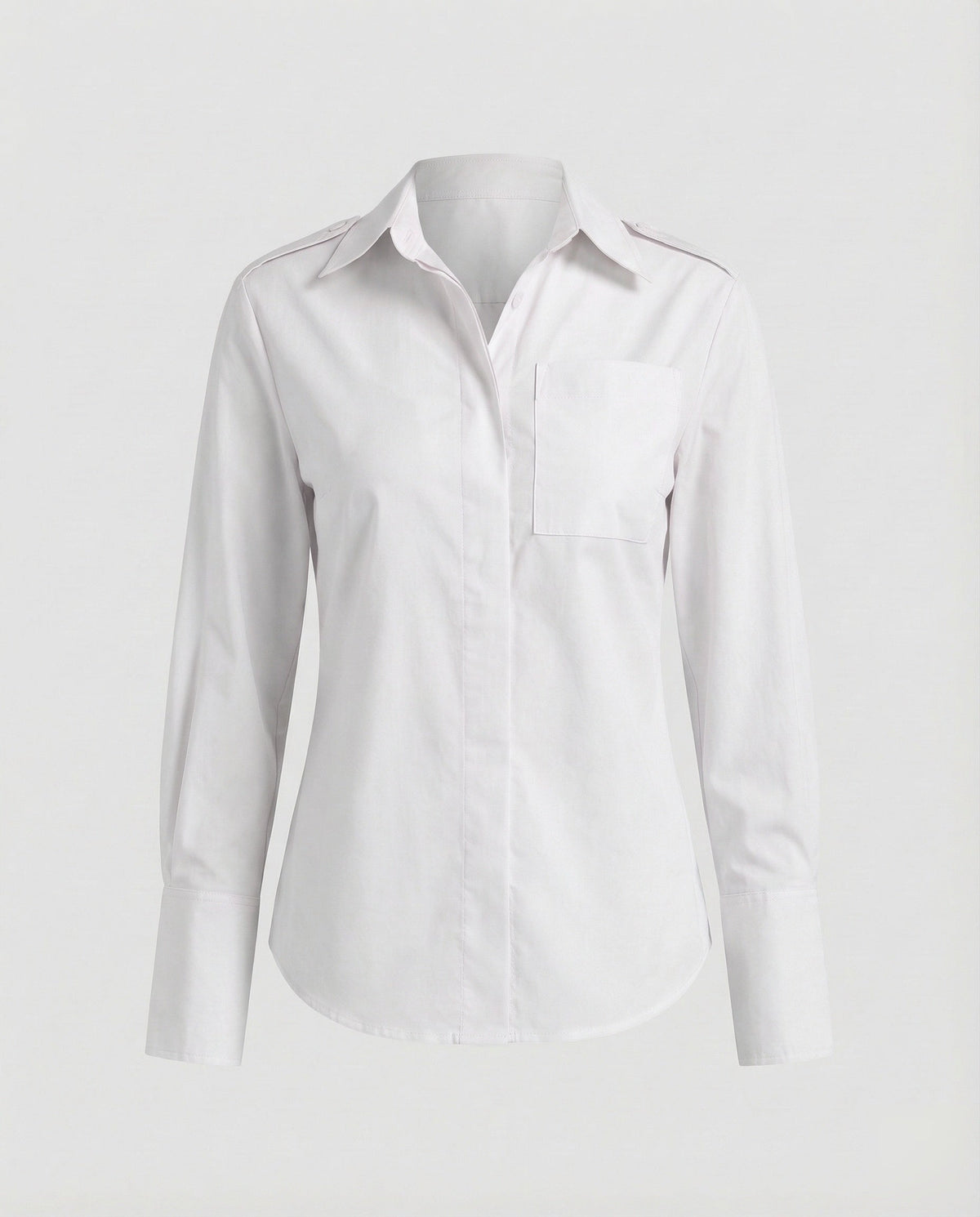 Blouse top women made of poplin with shirt collar - product shot