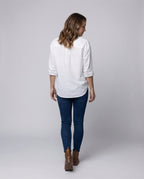 Blouse top women made of cotton loose fitting - back view
