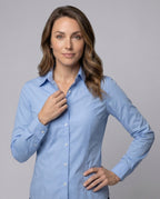 Blouse top women fitted made of cotton blend - upper body view