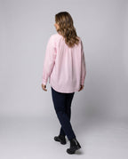 Oversized Blouse Top Women with Breast Pockets - back view