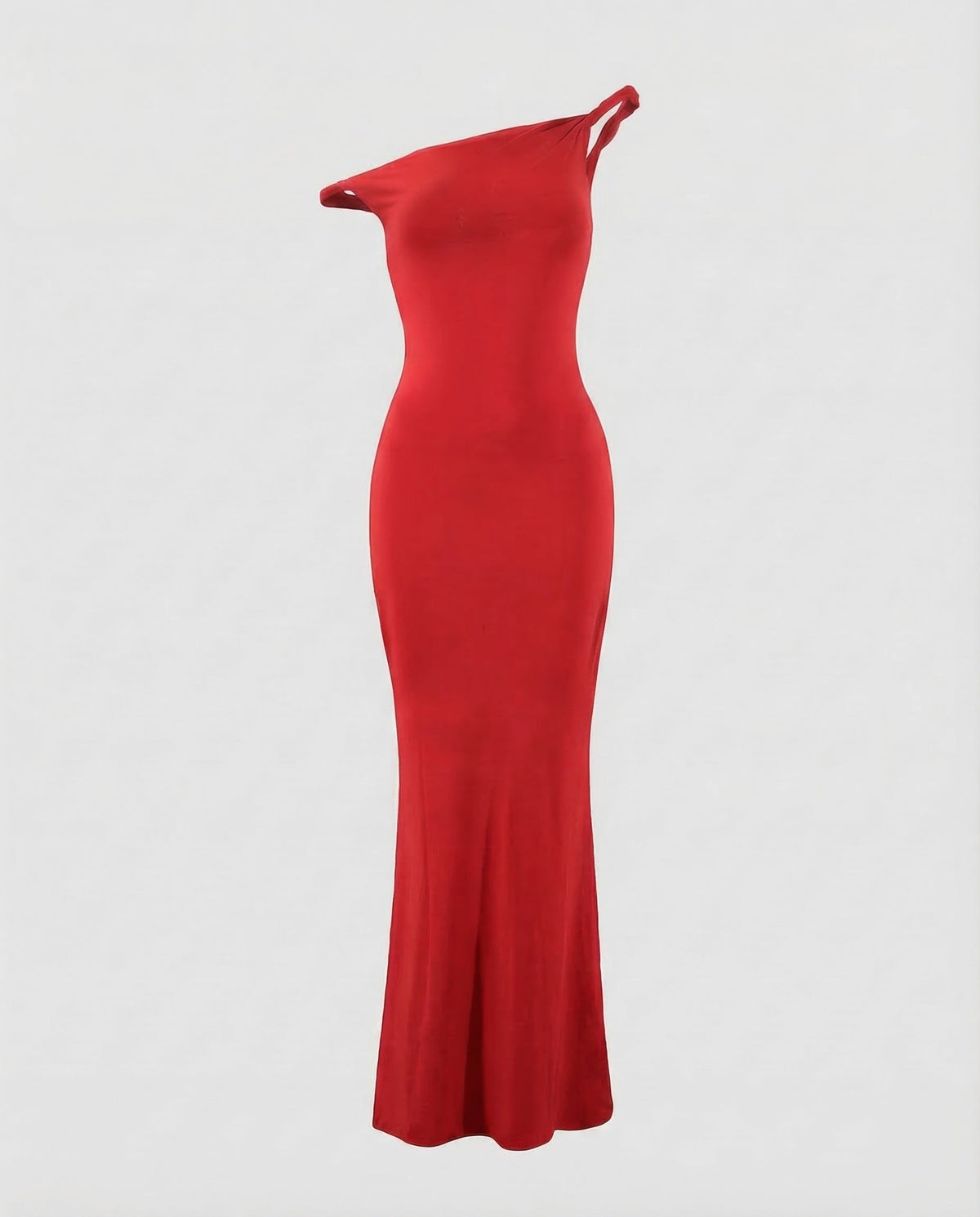 Elegant evening dress asymmetrical in mermaid style - product shot