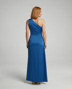 Elegant evening dress one-shouldered - back view