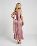 Elegant evening dress with corset mermaid - back view