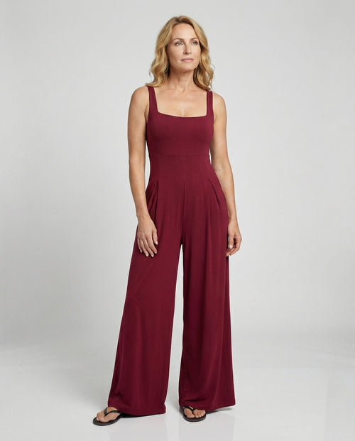 Elegant Jumpsuit Women sleeveless with wide leg - front view