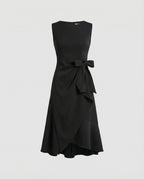 Midi dress ladies sleeveless with ruffle - product shot