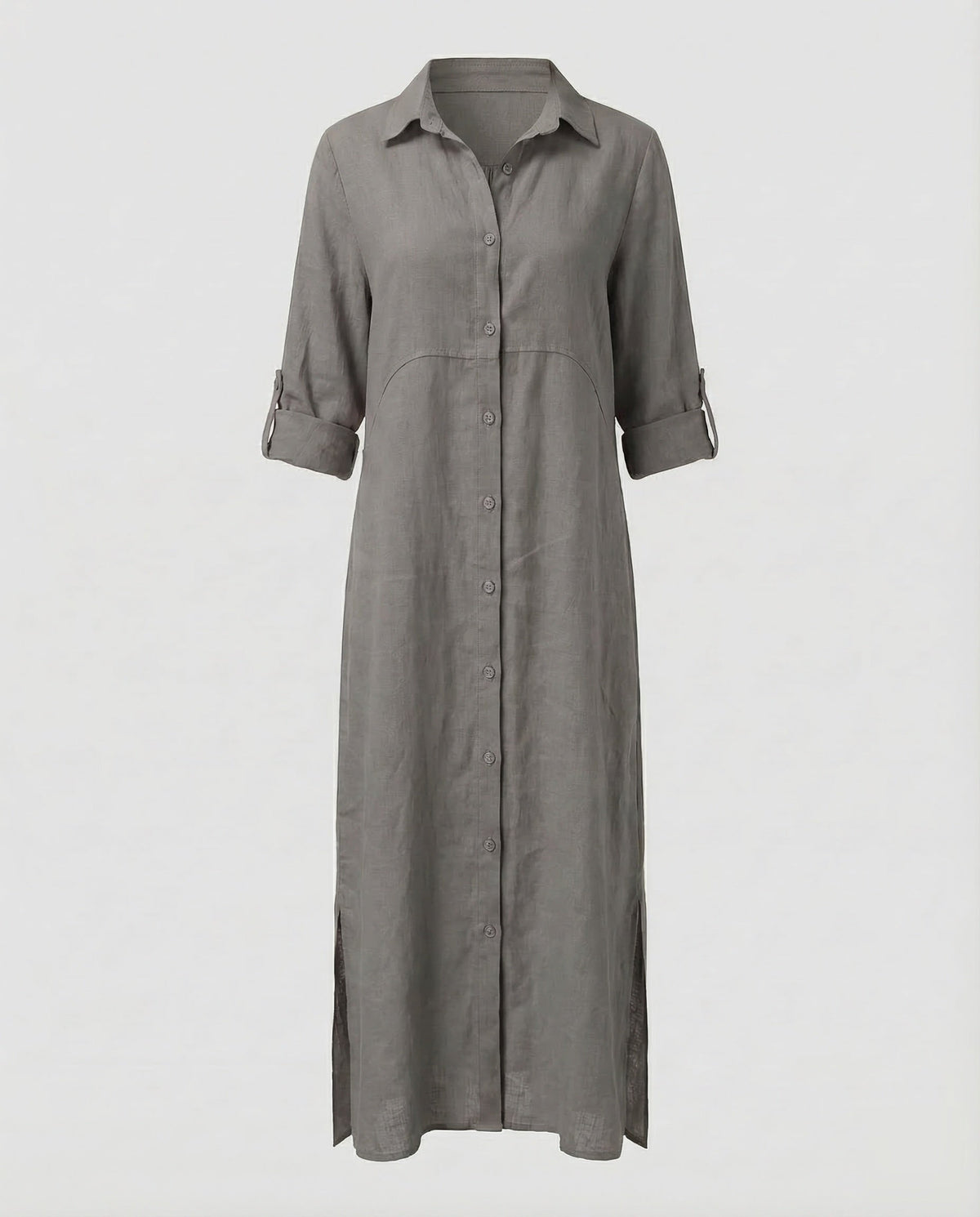 Linen Maxi Dress Women with Button Placket - product shot