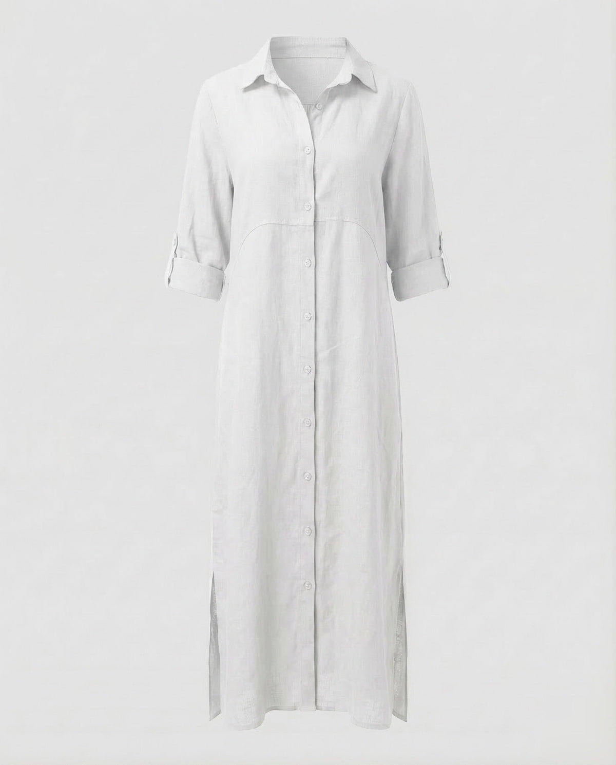 Linen Maxi Dress Women with Button Placket - product shot