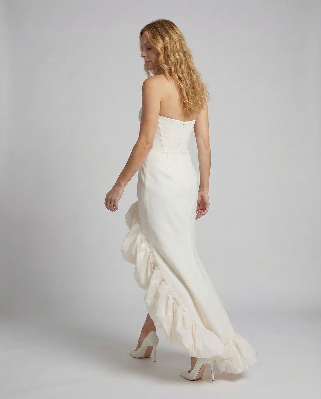 Women Evening Dress Strapless Mermaid - back view