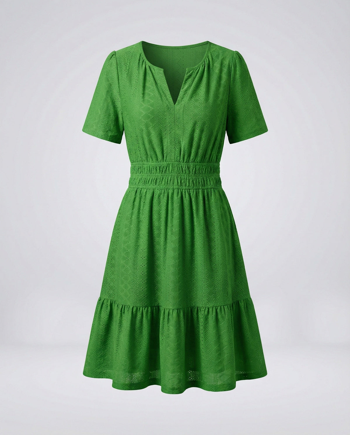 Women's Summer Dress A-Line with Eyelet Embroidery - product shot