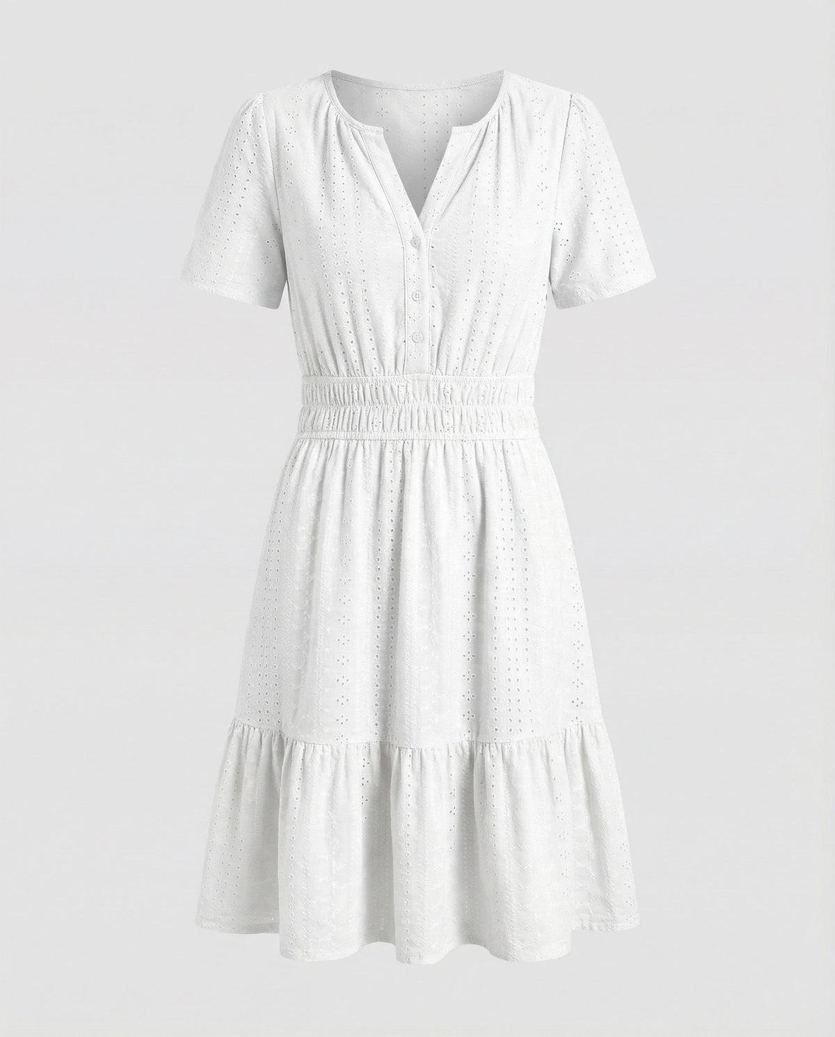 Women's Summer Dress A-Line with Eyelet Embroidery - product shot