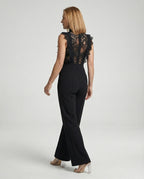 Women's Jumpsuit Lace elegant wide - back view