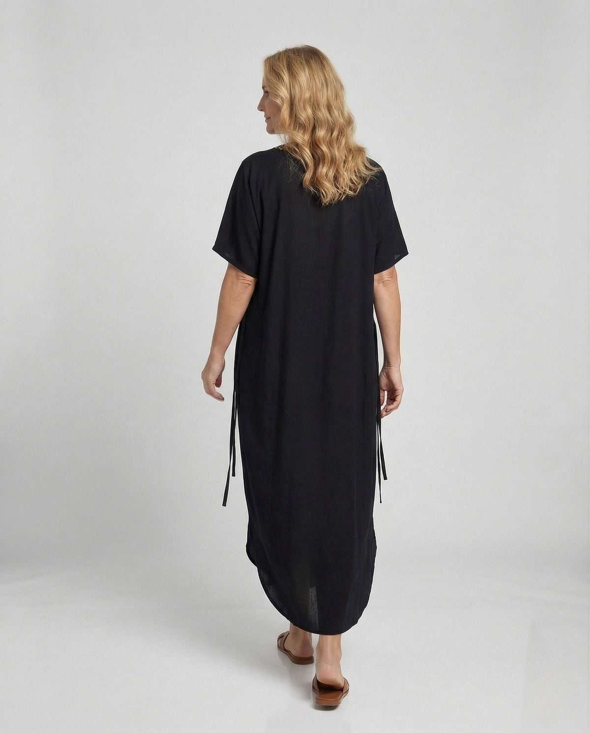 Women's Maxi Dress Kaftan Embroidered - back view