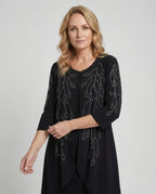Ladies' Cocktail Dress Elegant with Rhinestones - upper body view