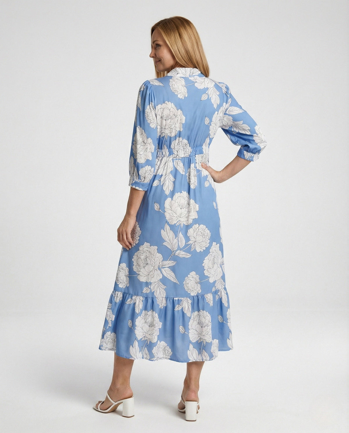 Women Maxi Dress Blouse Dress Long - back view