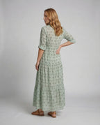 Women Maxi Dress Summer Cotton - back view