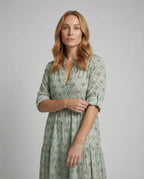 Women Maxi Dress Summer Cotton - upper body view