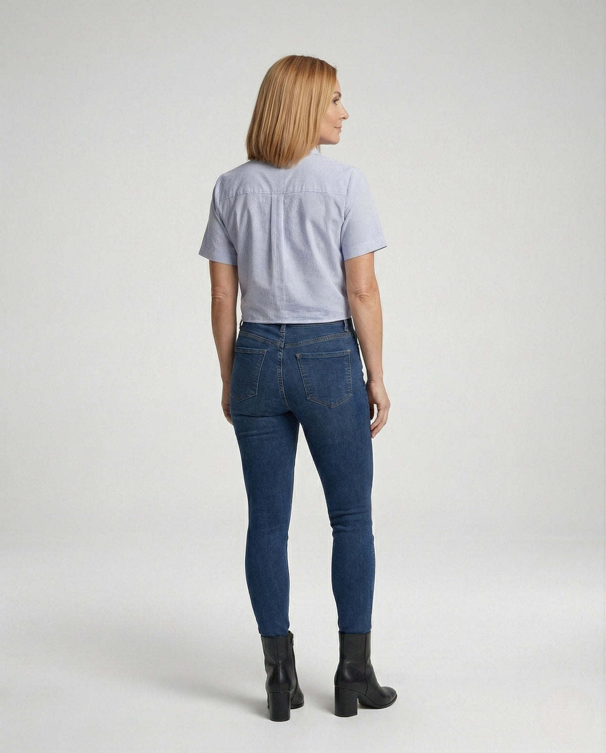Women's Blouse Top Shirt Collar Knot - back view