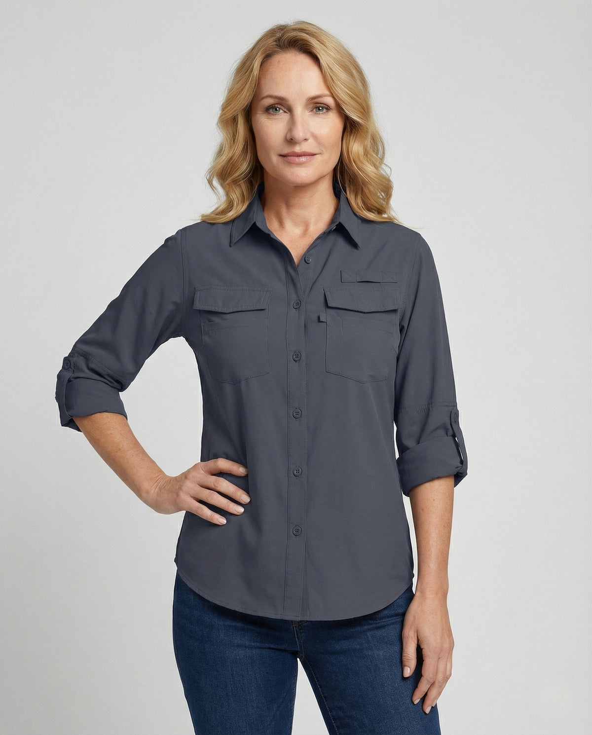 Women’s Blouse Jacket Utility Style - upper body view
