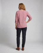 Women's Linen Blouse Top V-Neck Summer - back view