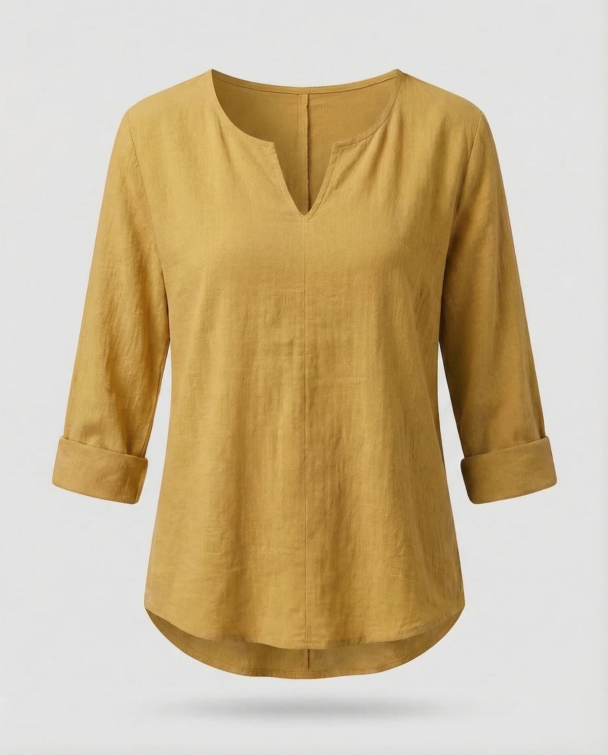Women's Linen Blouse Top V-Neck Summer - product shot