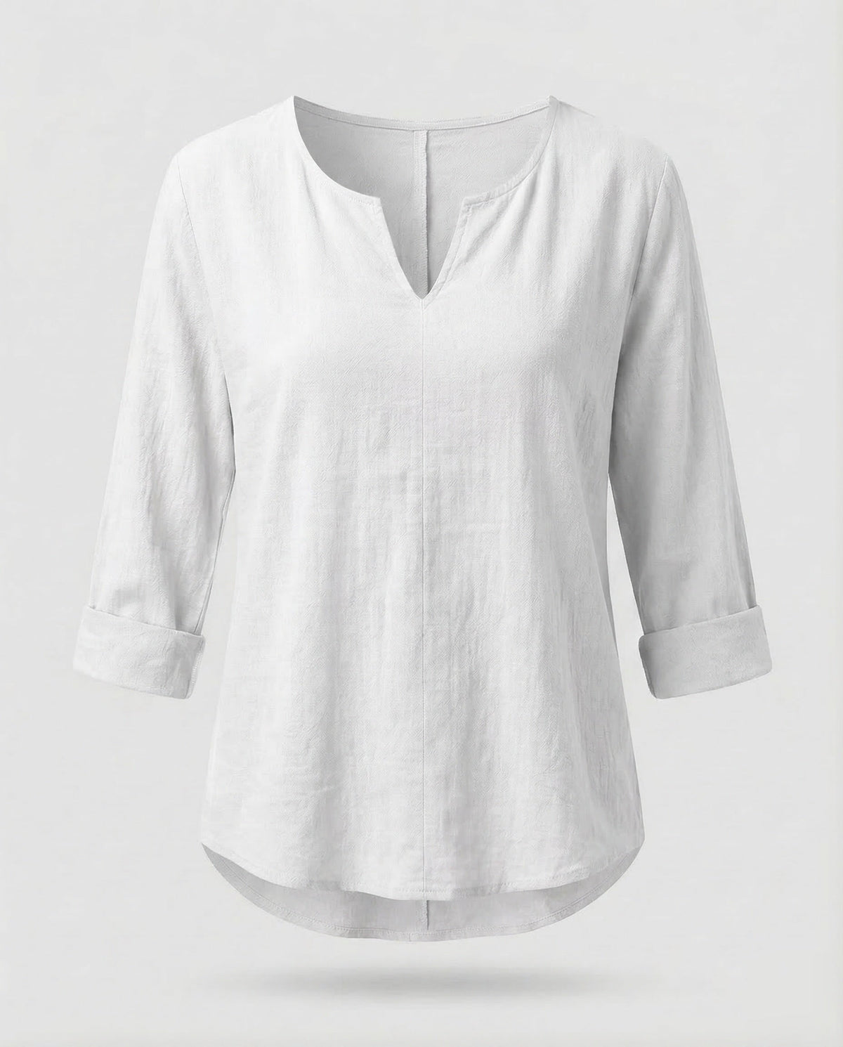 Women's Linen Blouse Top V-Neck Summer - product shot