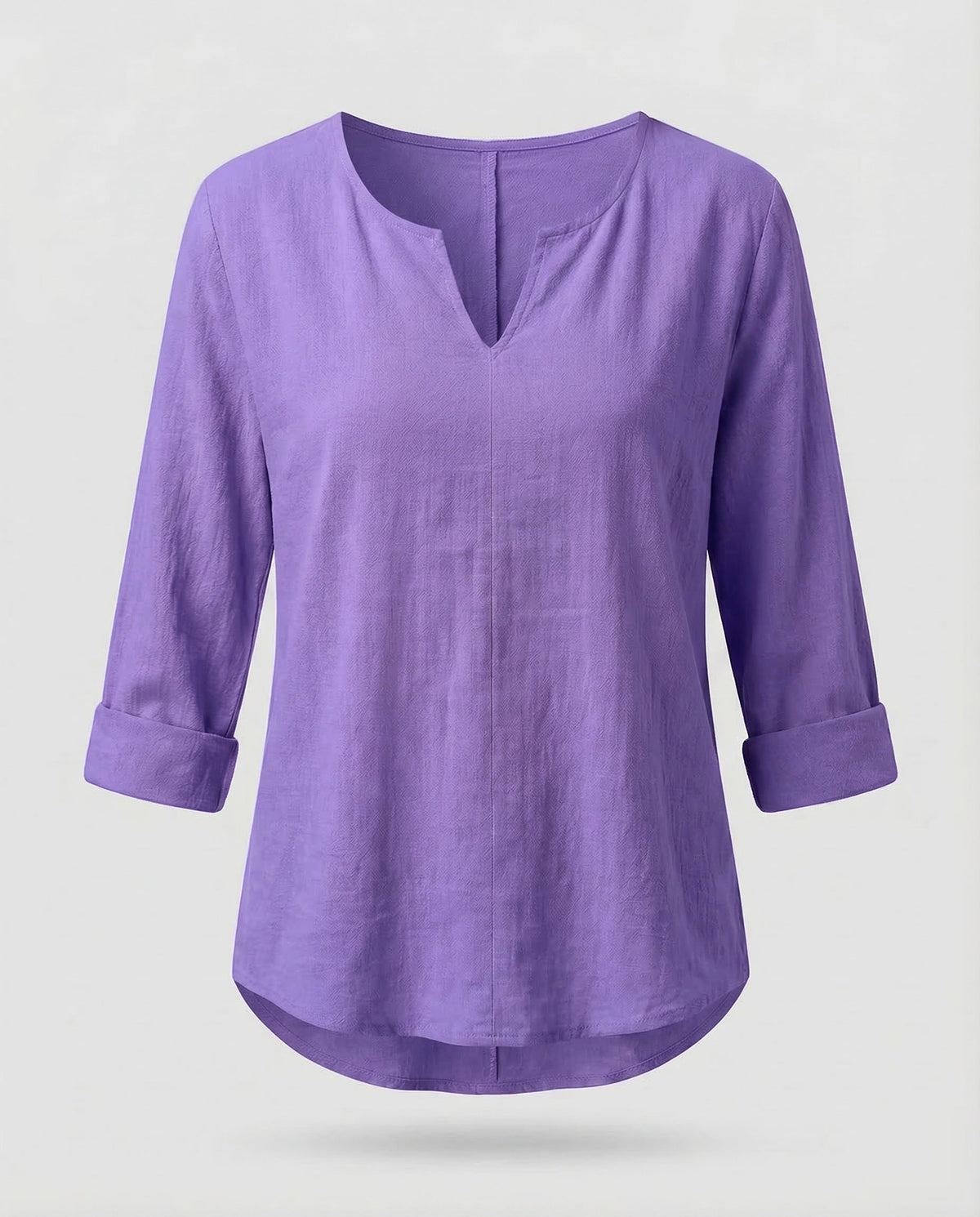 Women's Linen Blouse Top V-Neck Summer - product shot