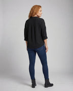 Women Tunic Blouse Top V-Neck - back view